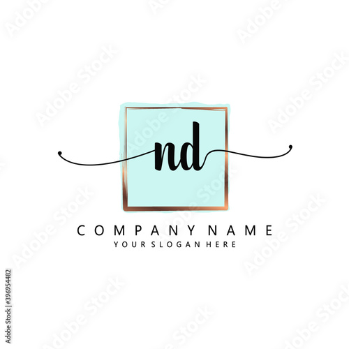 NDND,D Initial handwriting logo template vector  photo