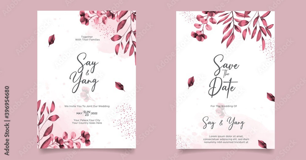 the beautiful red leaf wedding invitations card template the beautiful red leaf wedding invitations card template