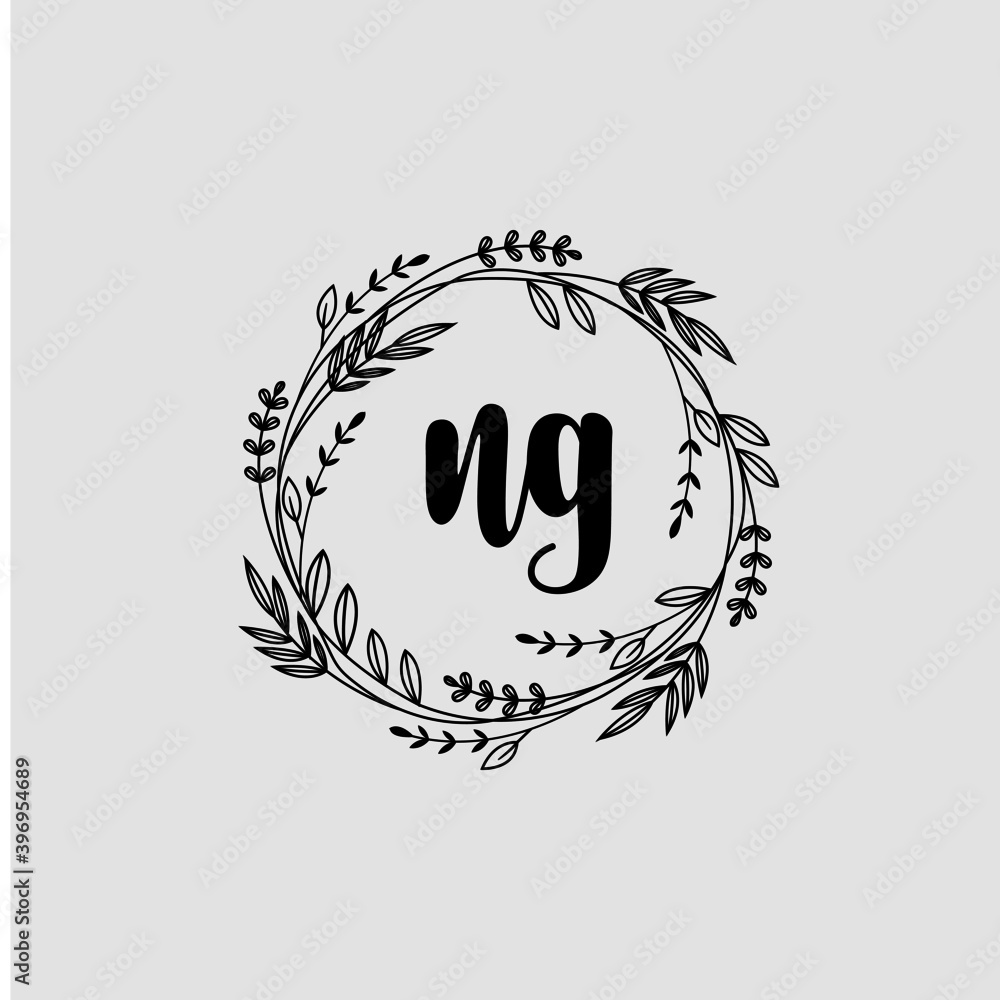 NG Initial handwriting logo template vector NG Initial handwriting logo template vector