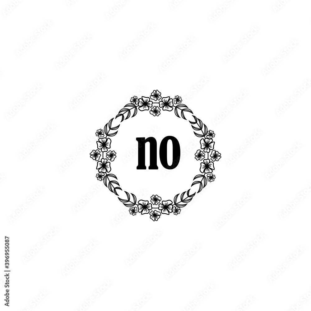 NO Initial handwriting logo template vector NO Initial handwriting logo template vector