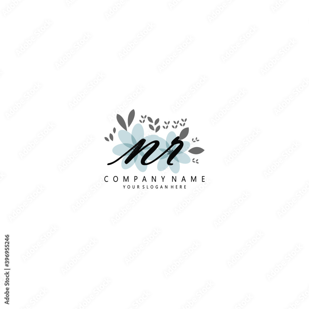 NR Initial handwriting logo template vector NR Initial handwriting logo template vector