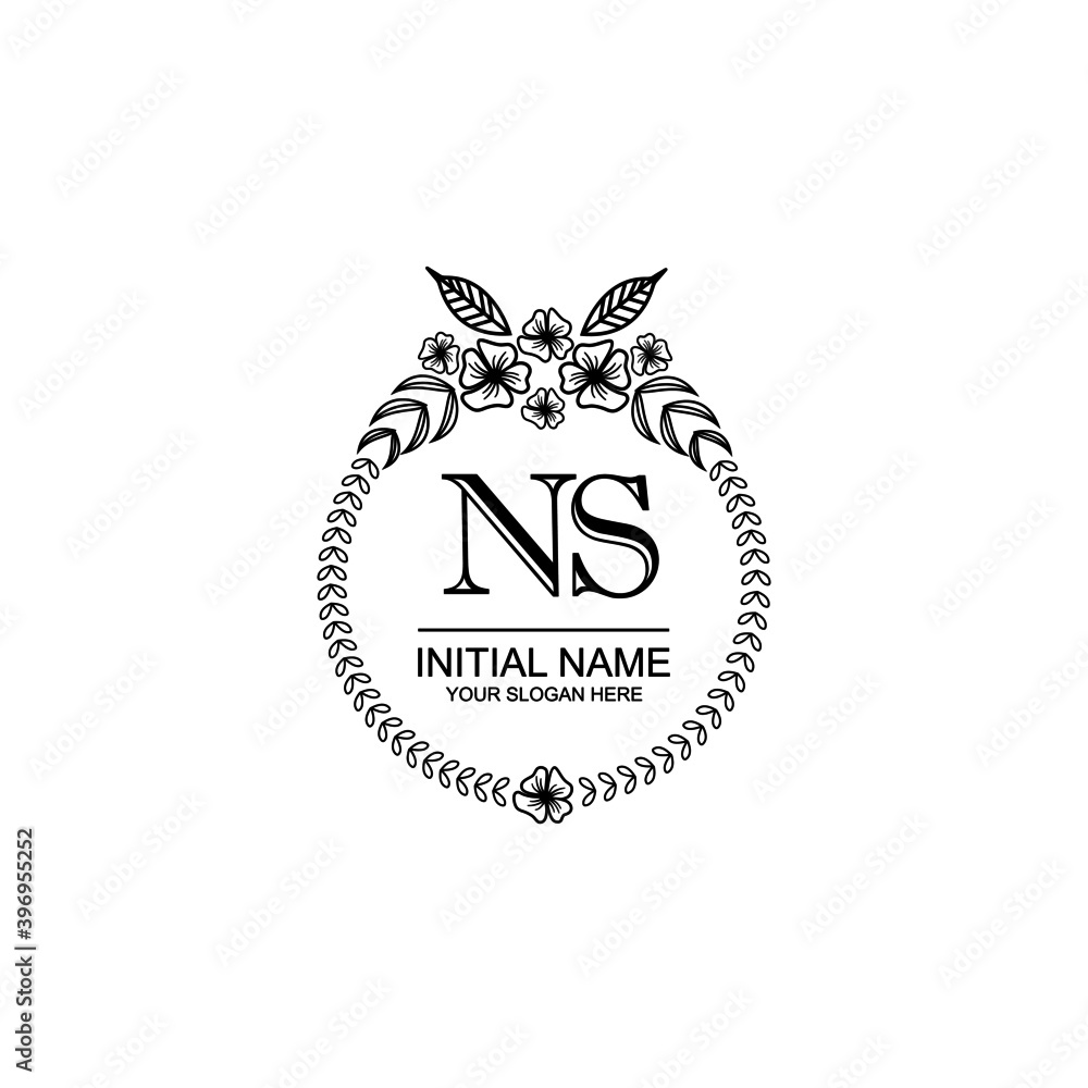 NS Initial handwriting logo template vector NS Initial handwriting logo template vector