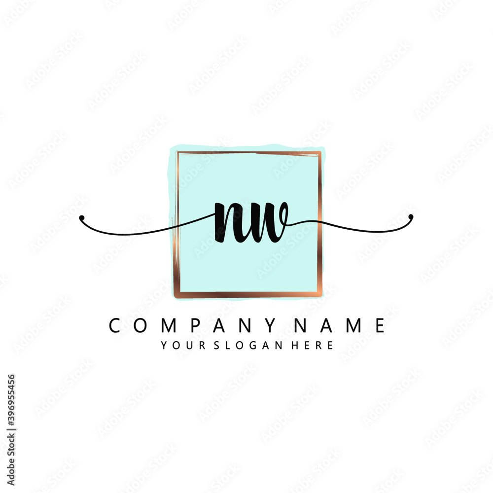 NW Initial handwriting logo template vector NW Initial handwriting logo template vector