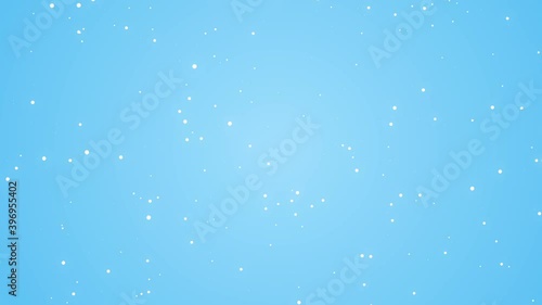 Snowfall on a blue background 2d animation hd resolution