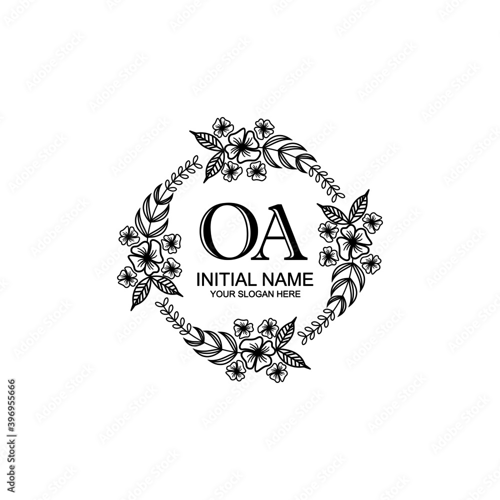 OA Initial handwriting logo template vector OA Initial handwriting logo template vector