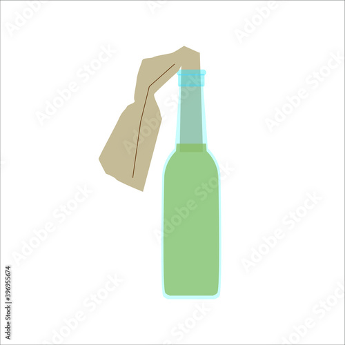 molotov cocktail icon on white background