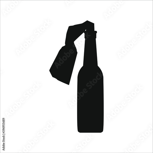 molotov cocktail icon on white background