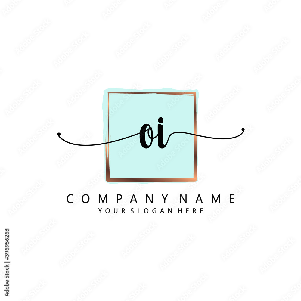OI Initial handwriting logo template vector 