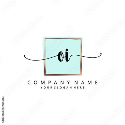 OI Initial handwriting logo template vector 