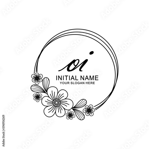 OI Initial handwriting logo template vector 