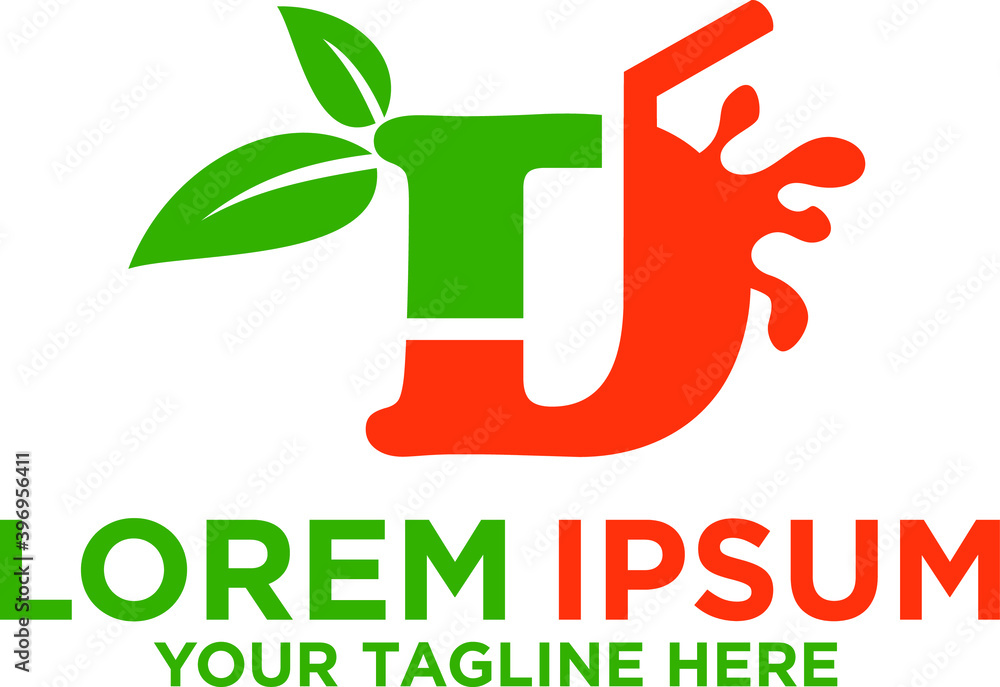 Juice, letter D logo template