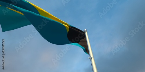 3d rendering of the national flag of the Bahama photo