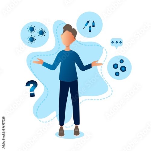 Social medicine in pandemic conditions concept. Modern vector illustration. Modern abstract illustration with blue social medicine concept for concept design. Coronavirus pandemic, epidemic disease.