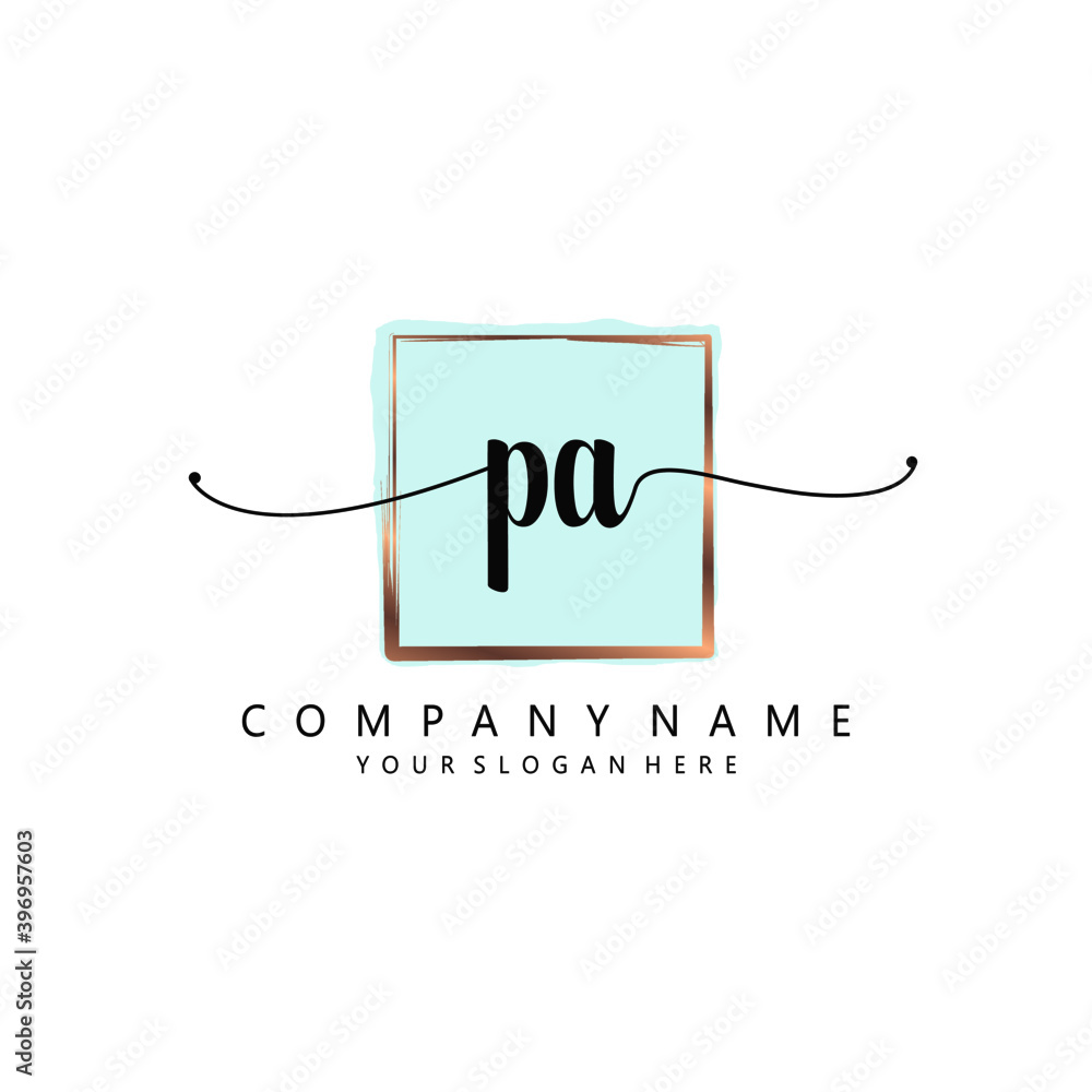 PA Initial handwriting logo template vector PA Initial handwriting logo template vector