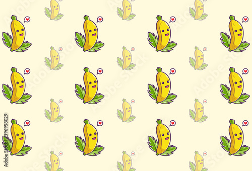 banana fruit seamless pattern, fruit style background, suitable for business, social posts, banners, etc, vector eps 10
