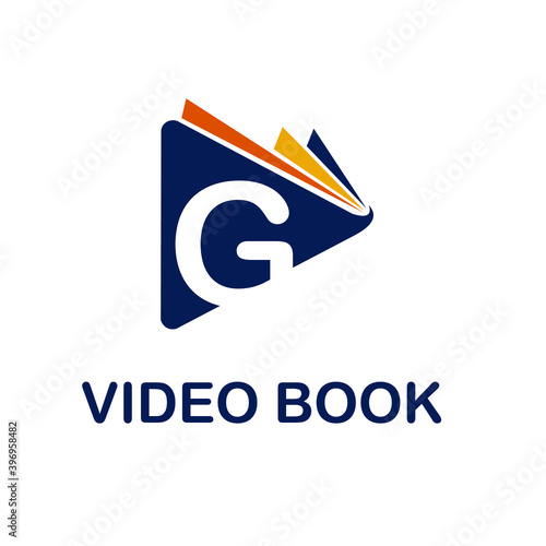 G initial letter video book education logo concept