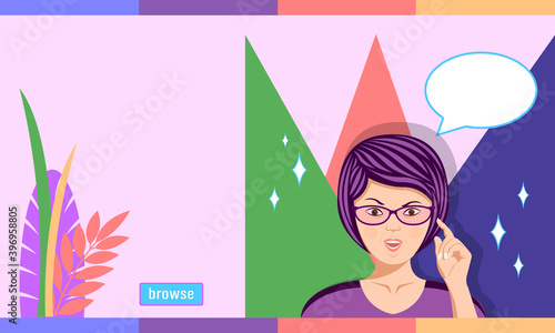 Woman in glasses outraged emotion