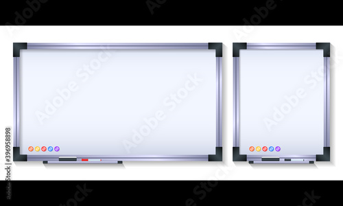 Set magnetic board with metal frame for office isolated