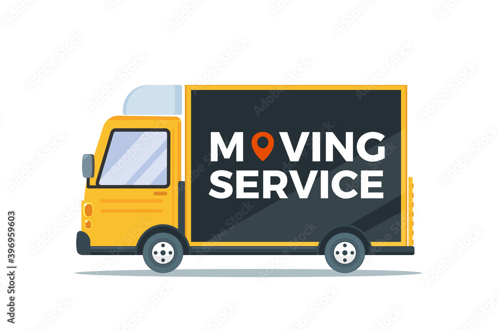 A big transportation car with a black box. Isolated vector Illustration A big transportation car with a black box. Isolated vector Illustration