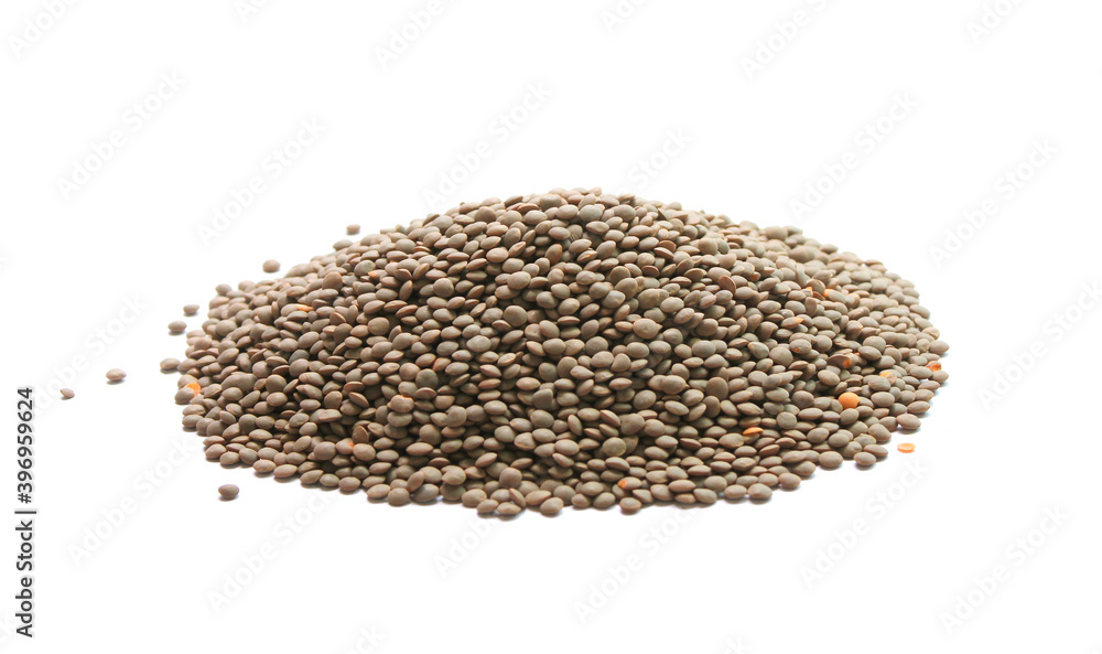 Lentils isolated on white background . bean. soy Lentils isolated on white background . bean. soy