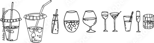 
vector illustration of cocktail glasses