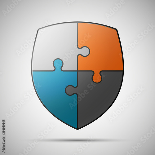 puzzle shield background. illustration