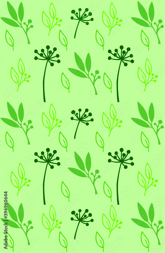 green background with plants