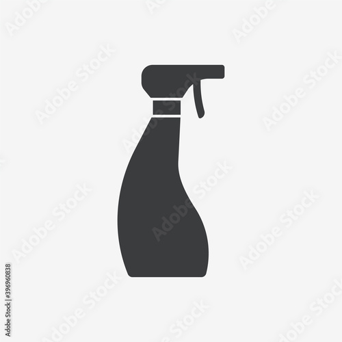 Cleaning Spray Bottle Flat Black Vector Icon