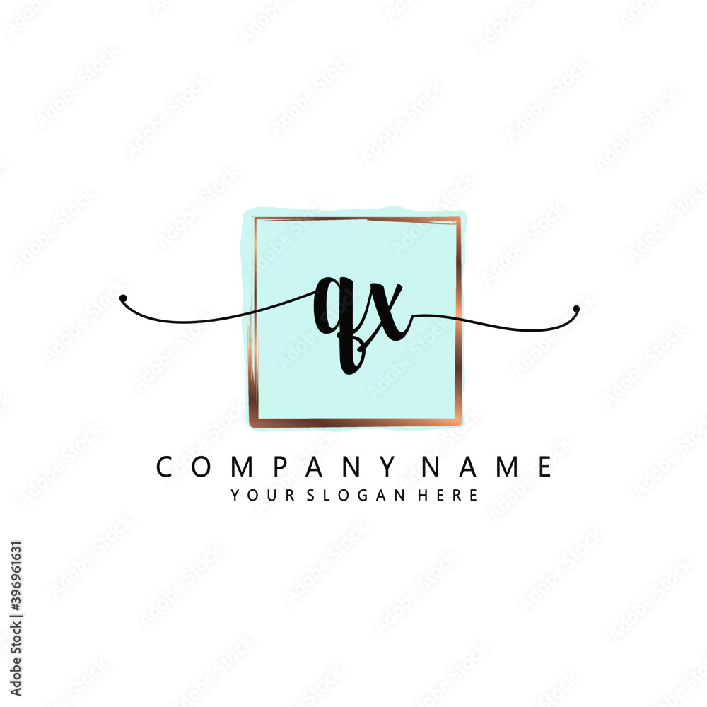 QX Initial handwriting logo template vector QX Initial handwriting logo template vector