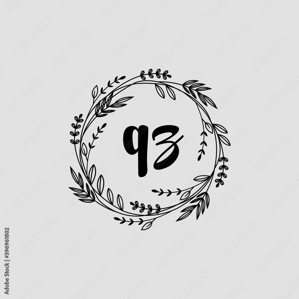 QZ Initial handwriting logo template vector QZ Initial handwriting logo template vector