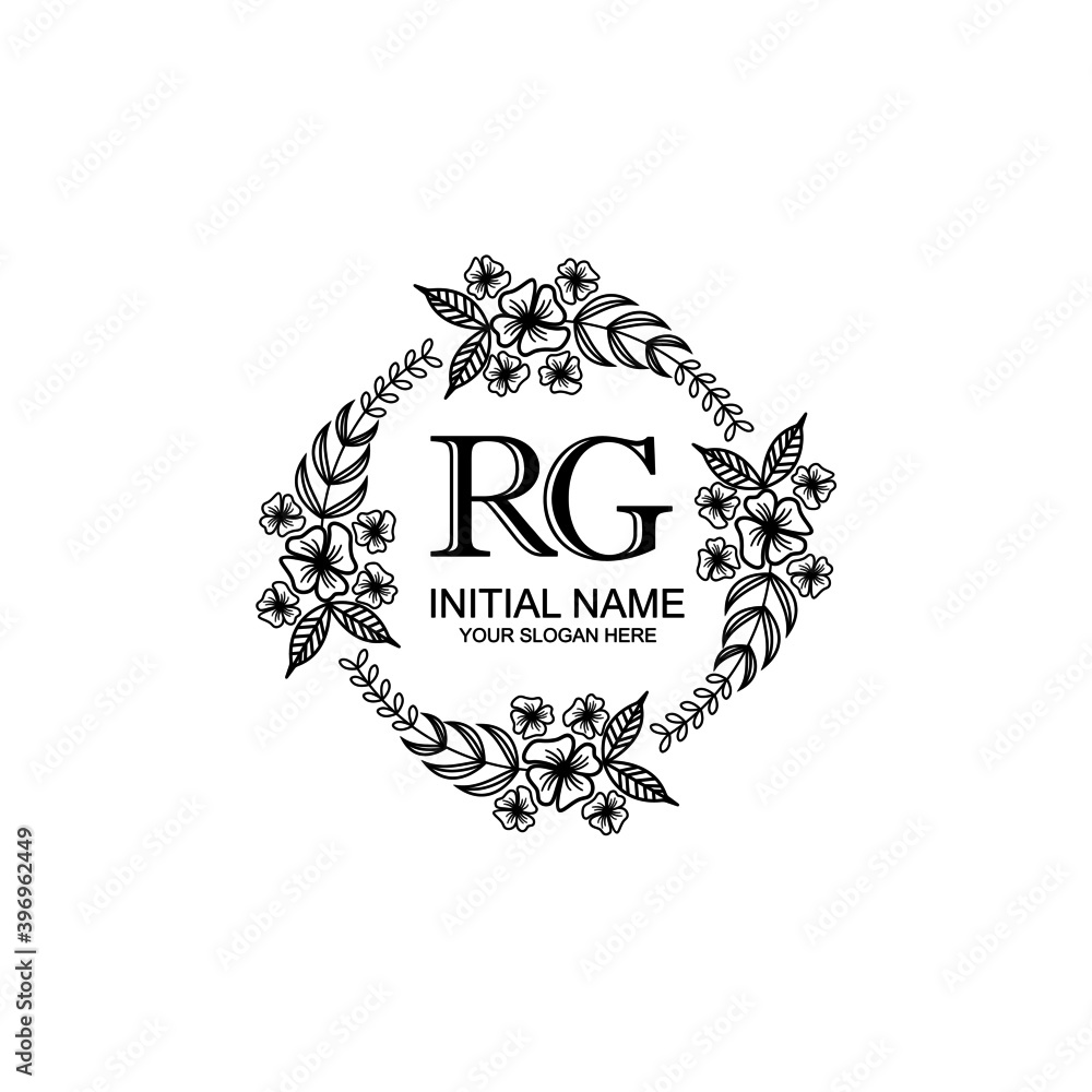 RH Initial handwriting logo template vector RH Initial handwriting logo template vector