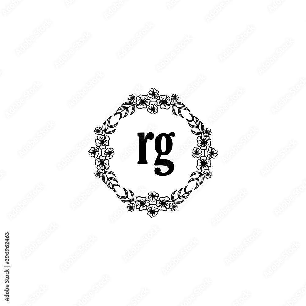 RH Initial handwriting logo template vector RH Initial handwriting logo template vector