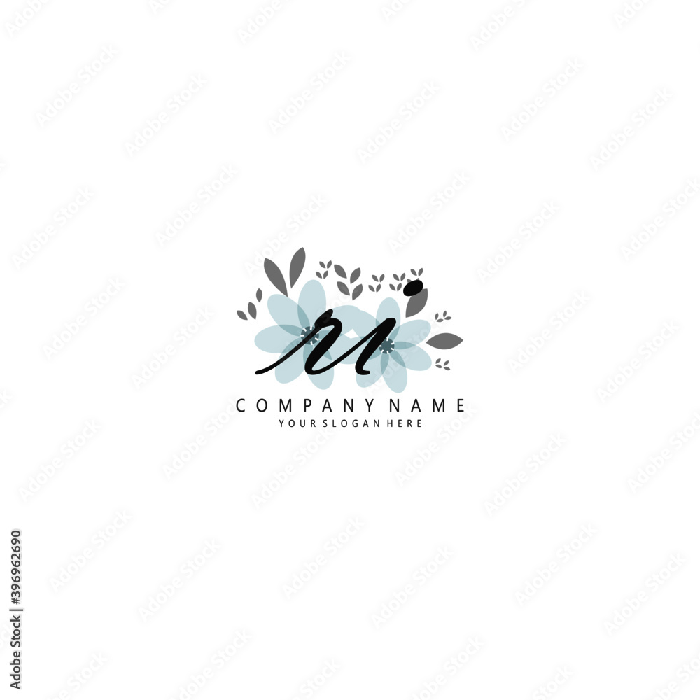 RI Initial handwriting logo template vector RI Initial handwriting logo template vector