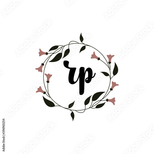 RP Initial handwriting logo template vector 