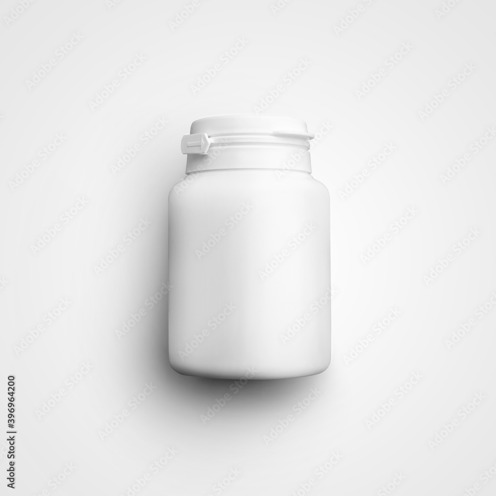 Mockup of white matte jar with first tamper control, small bottle for skin care cream, isolated on background. Mockup of white matte jar with first tamper control, small bottle for skin care cream, isolated on background.