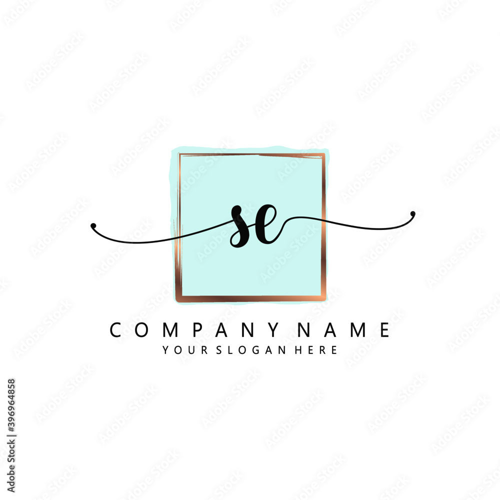 SE Initial handwriting logo template vector SE Initial handwriting logo template vector