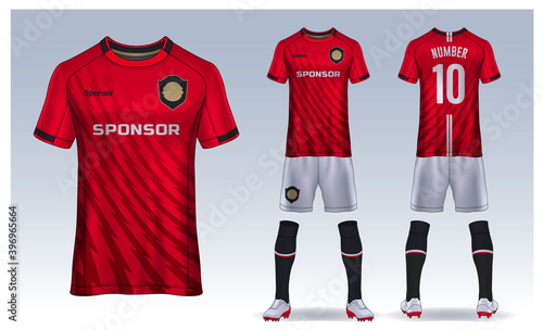 t-shirt sport design template, Soccer jersey mockup for football club. uniform front and back view.