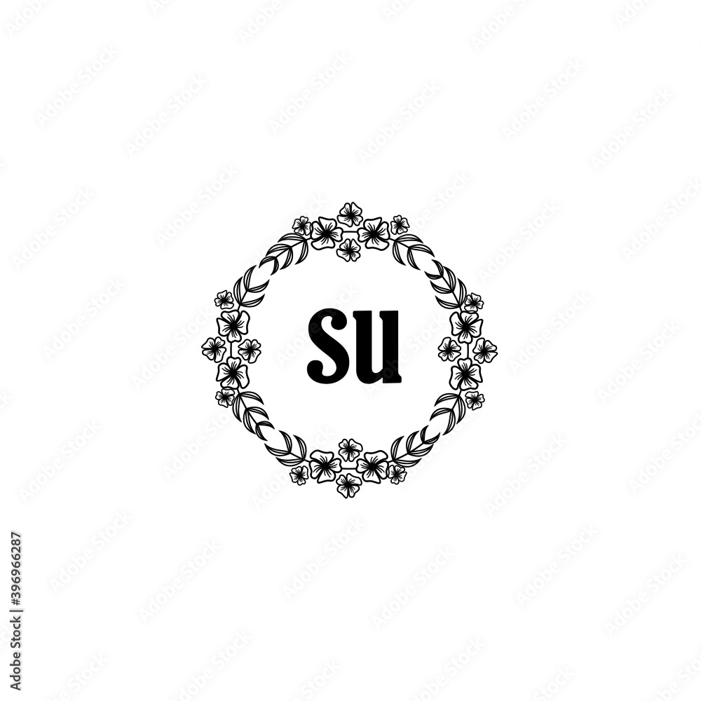 SU Initial handwriting logo template vector SU Initial handwriting logo template vector