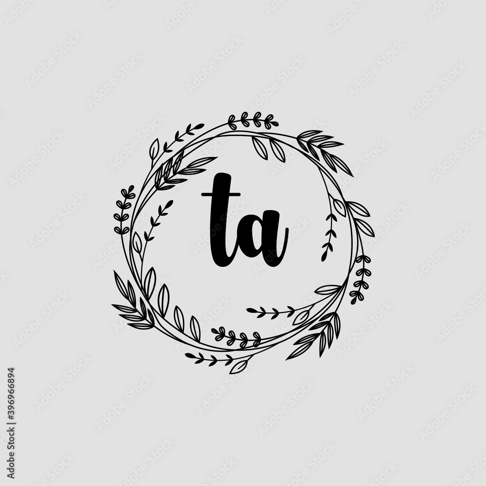 TA Initial handwriting logo template vector TA Initial handwriting logo template vector