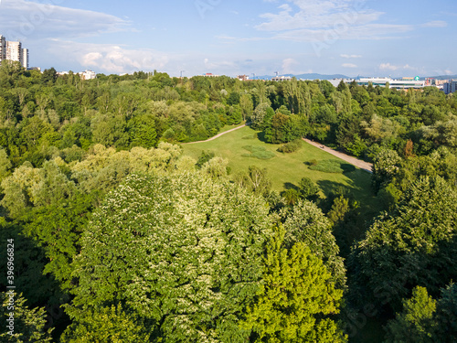 Aerial view of South Park in city of Sofia, Bulgaria