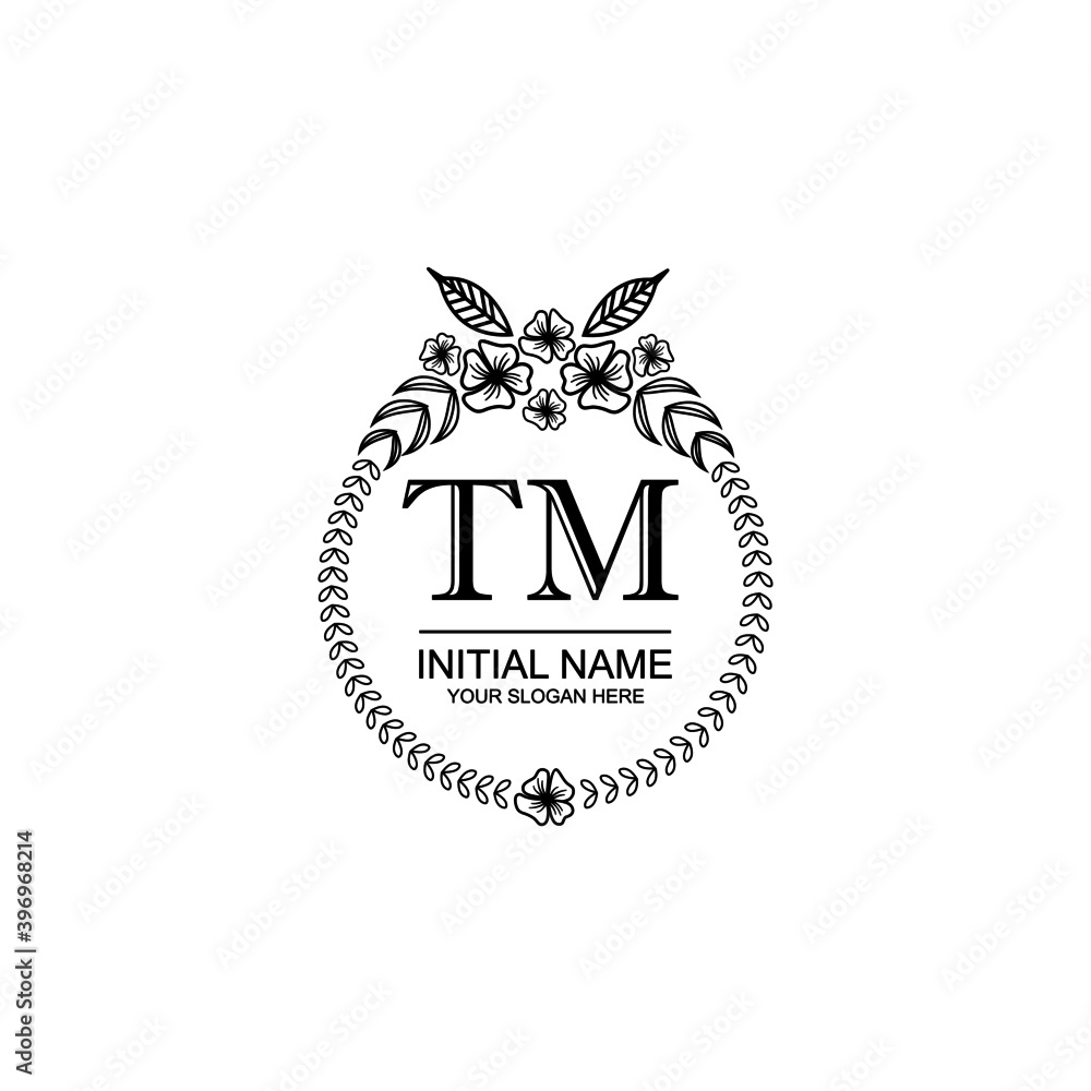 TM Initial handwriting logo template vector TM Initial handwriting logo template vector