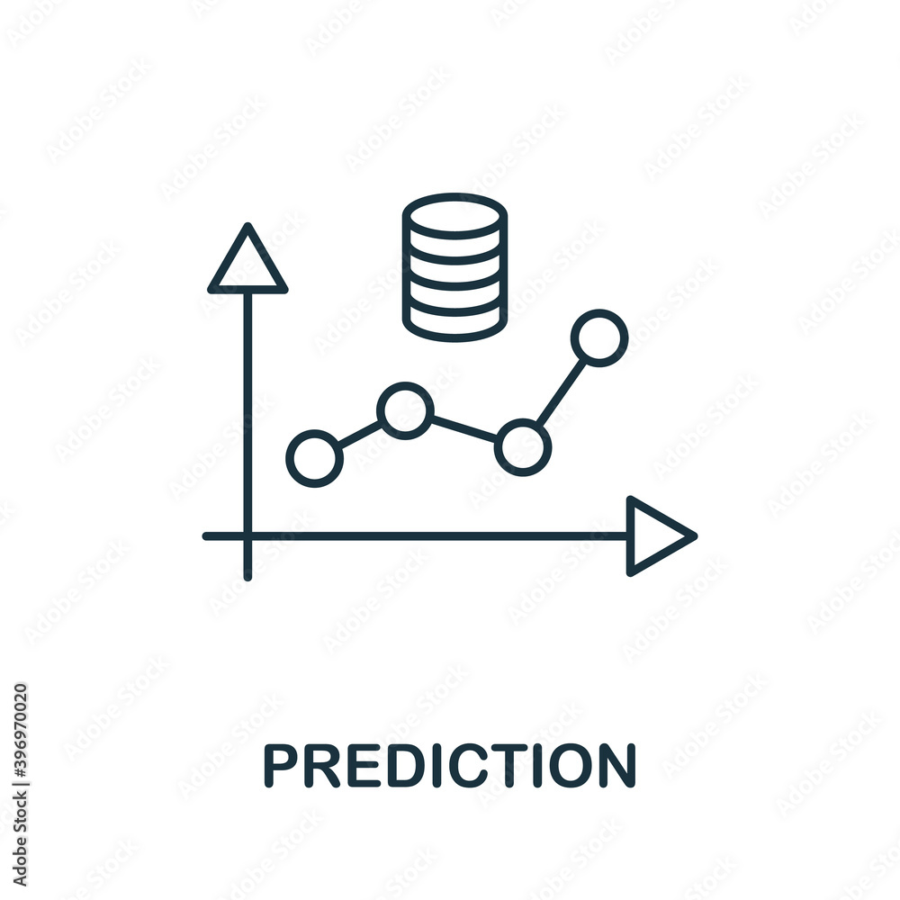 Prediction icon. Line style element from data organization collection ...