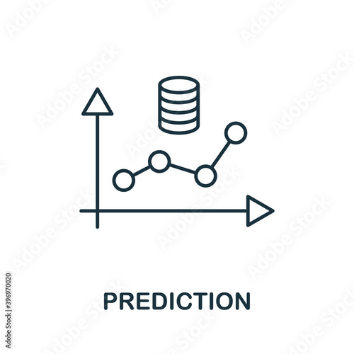 Prediction icon. Line style element from data organization collection. Thin Prediction icon for templates, infographics and more