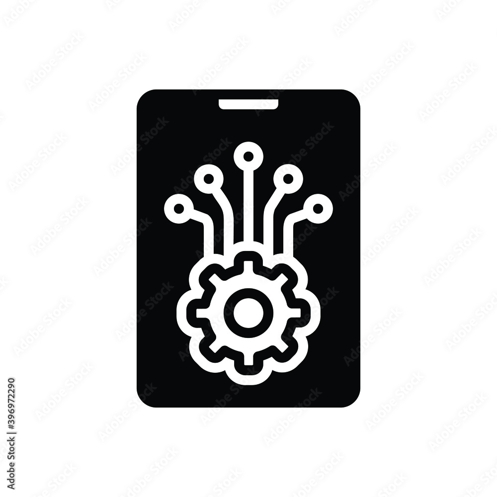 Black solid icon for software Black solid icon for software