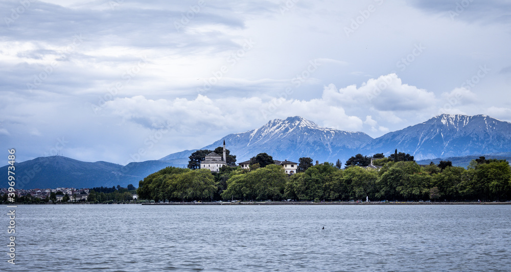 View of Lake Pamvotis and Ioannina city, Greece View of Lake Pamvotis and Ioannina city, Greece
