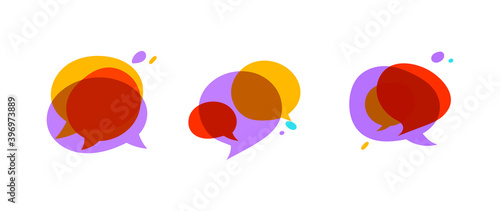 Collection of speech bubbles and dialog balloons Doodle Hand drawn vector collection.