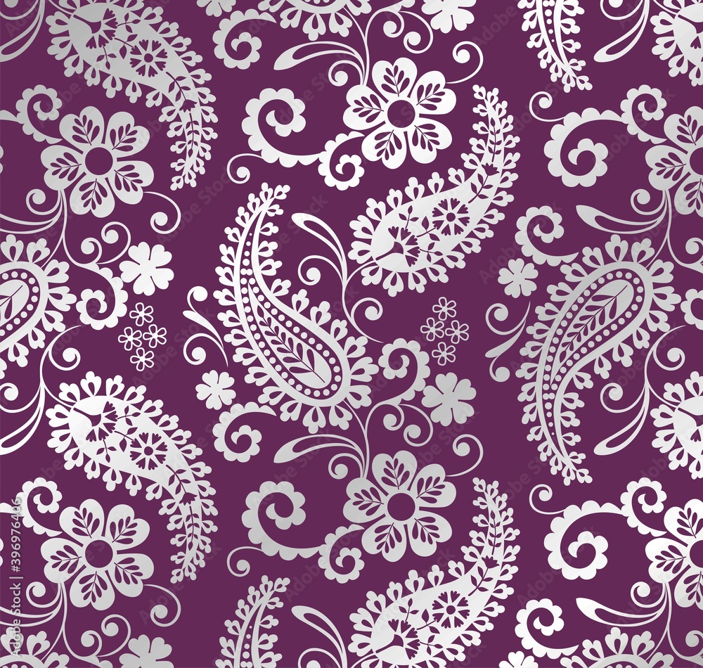 traditional paisley floral pattern , textile , Rajasthan, India traditional paisley floral pattern , textile , Rajasthan, India