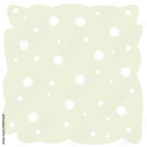 Abstract background. Asterisks. Cartoon flat style. Soft rounded clouds. The composition is in square proportion. Isolated over white background. Illustration vector