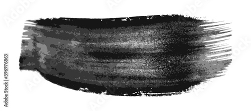 Black brush stroke on white background