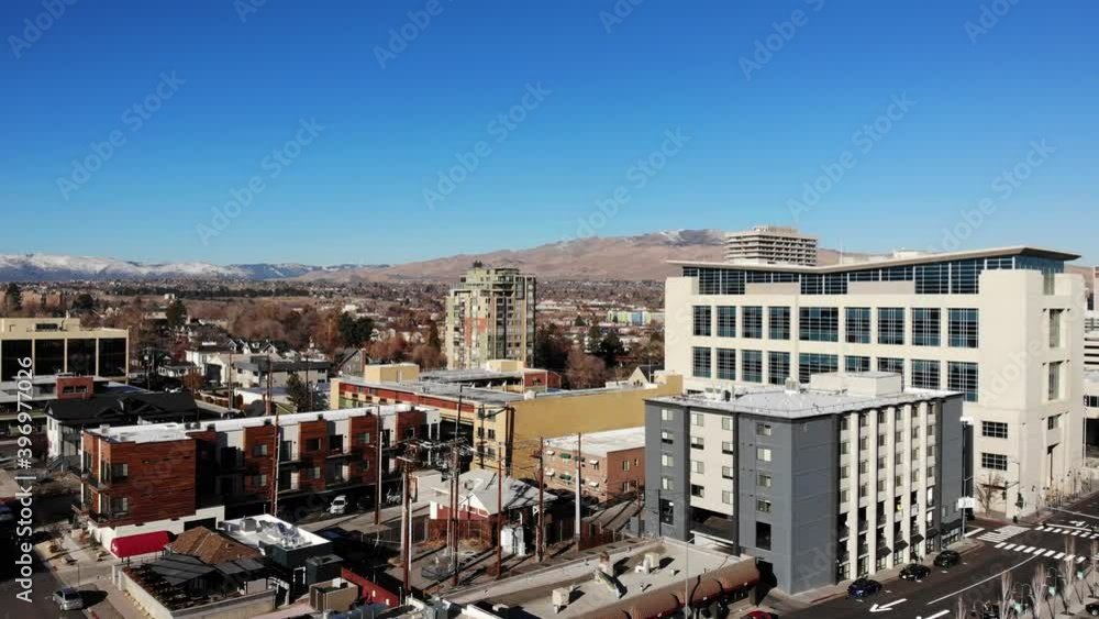 Aerial Panorama of Downtown Reno Nevada